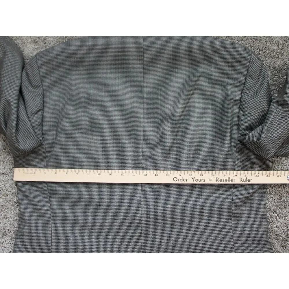 Lauren Ralph Lauren Herringbone Blazer Mens 44L Gray Wool Tailored Jacket